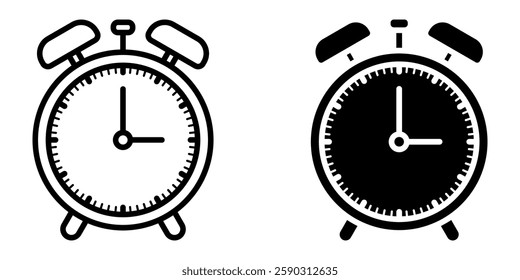 Alarm Clock icons set. for mobile concept and web design on white background