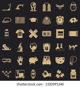 Alarm clock icons set. Simple style of 36 alarm clock vector icons for web for any design