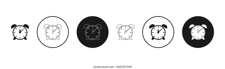 Alarm clock icons set. Vector illustration.
