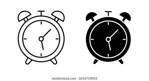 Alarm clock icons set for website design