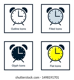 ALARM CLOCK ICONS WITH SOME STYLES 
