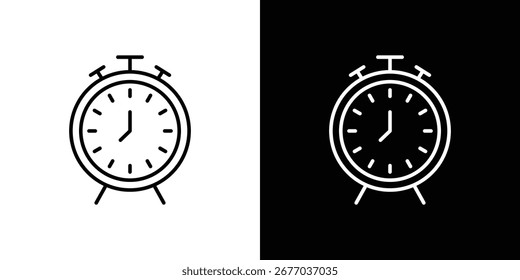 Ícones do despertador. Traçar ícones de arte de linha