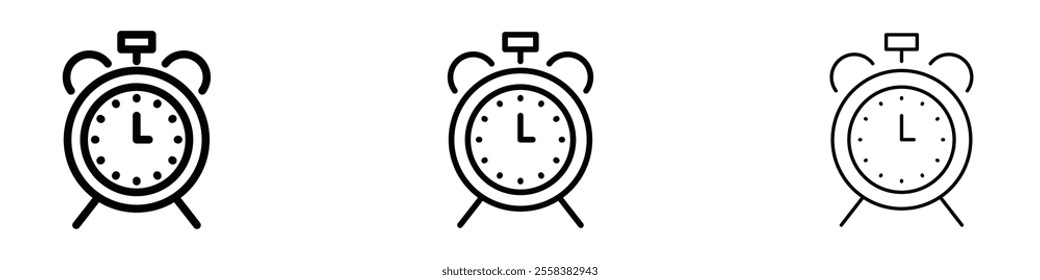 Alarm clock icons in tree different stroke sizes