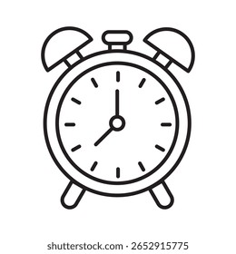 Ilustração do despertador às 7 horas - pronto para despertar