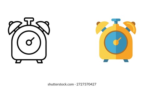 Ilustração do relógio de alarme em estilo diferente