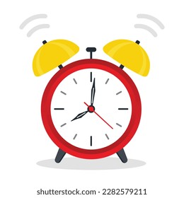 Alarm clock illustration. EPS 10 vector graphic isolated on white background.