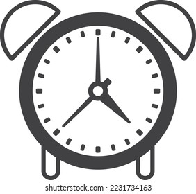 alarm clock illustration in minimal style isolated on background