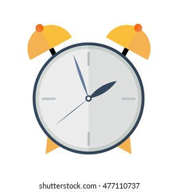 Alarm clock.  Illustration in style flat on a white background.