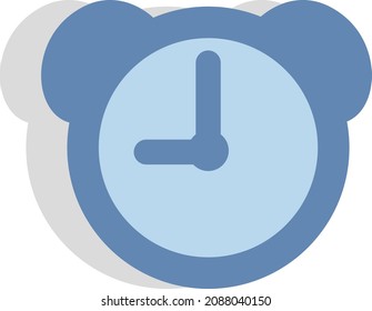 Alarm clock, illustration, vector, on a white background.