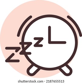 Alarm clock, illustration, vector on a white background.