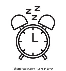 alarm clock with Insomnia z letters line style icon vector illustration design