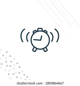 Alarm clock isolated line icon for web and mobile