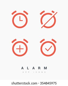 alarm clock isolated minimal single flat linear set of icons. Time line vector icon for websites and mobile minimalistic flat design.