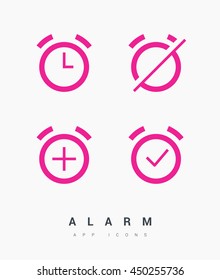 alarm clock isolated minimal single flat linear set of icons. Time line vector icon for websites and mobile minimalistic flat design.