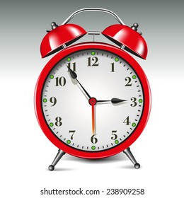 Alarm clock isolated on background. Vector illustration