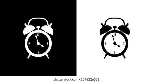 Alarm Clock isolated on black and white