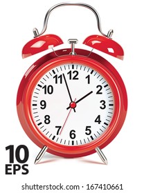 Alarm clock isolated on white. Vector illustration