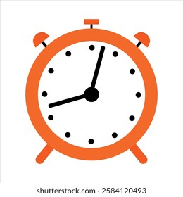 The alarm clock is isolated on a white background