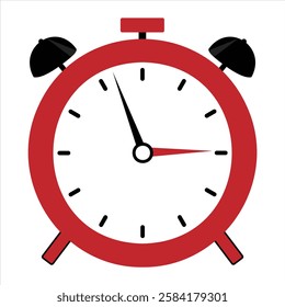 The alarm clock is isolated on a white background