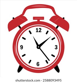 The alarm clock is isolated on a white background