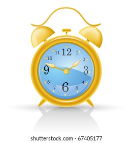 Alarm clock isolated on white background.