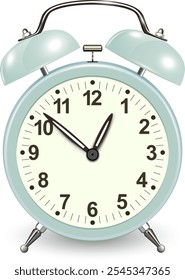 Alarm clock isolated, retro vintage style icon, old style design, vector illustration.