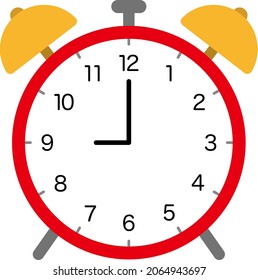 Alarm clock isolated vector illustration.