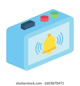 Alarm Clock isometric 3D icon, mini illustration. use for modern concept, print, UI, UX kit, web and app development. Vector EPS 10, related to learning and education, science