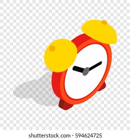 Alarm clock isometric icon 3d on a transparent background vector illustration