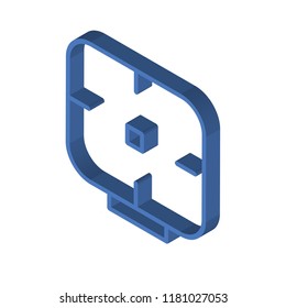 Alarm clock isometric left top view 3D icon