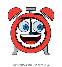 alarm clock kawaii comic character