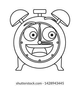 alarm clock kawaii comic character