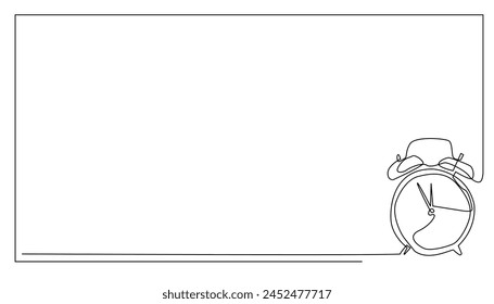 alarm clock line background.alarm clock vector continuous line drawing for background.alarm clock box frame