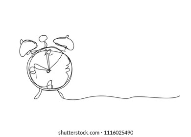 Alarm clock, line drawing style,vector design