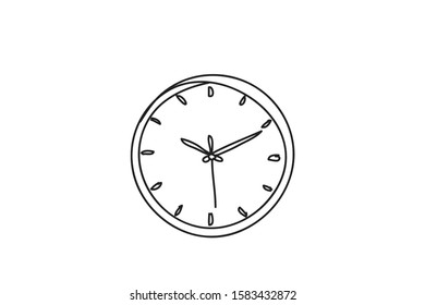Alarm clock, line drawing style,vector design