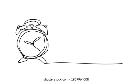 Alarm clock, line drawing style,vector design