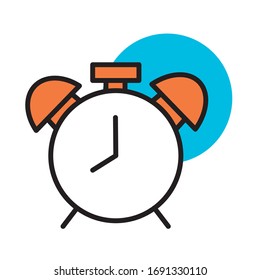 alarm clock line and fill style icon vector illustration design