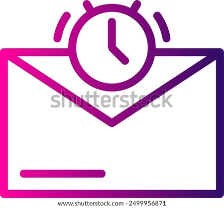 Alarm Clock Line Gradient Vector Icon Design