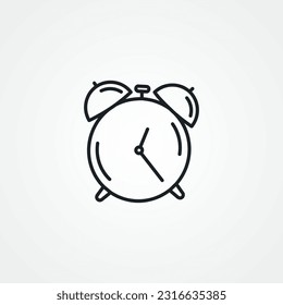 Alarm clock line icon. Alarm line icon.