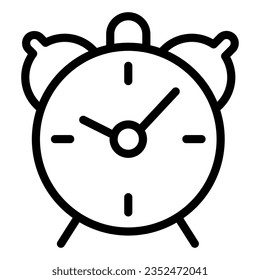 Alarm clock line icon, Back to school concept, table watch sign on white background, retro alarm clock icon in outline style mobile concept web design. Vector graphics.