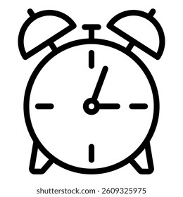 Alarm clock line icon, back to school concept. Vector graphics. Morning alarm sign on white background, style mobile or design