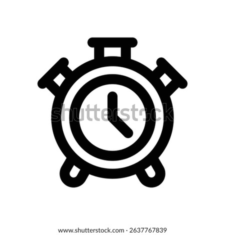 alarm clock line icon. Clean and minimalist vector icon for websites, mobile apps, presentations, and logos. Fully scalable and customizable for any project.