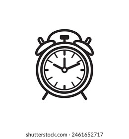 Alarm clock line icon, concept illustration, outline symbol, vector sign design.