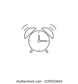 Wecker-Symbol in flachem Zeichen. Vektorgrafik