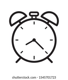 Alarm clock line icon isolated on white background time sign