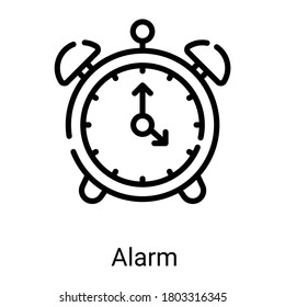 alarm clock line icon isolated on white background