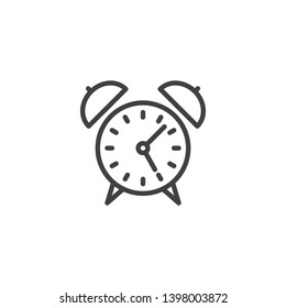 Alarm clock line icon. linear style sign for mobile concept and web design. Classic Alarm Clock Bell outline vector icon. Symbol, logo illustration. Pixel perfect vector graphics