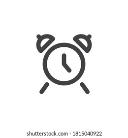Alarm clock line icon. linear style sign for mobile concept and web design. Clock time outline vector icon. Symbol, logo illustration. Vector graphics