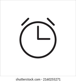 Wecker-Zeiger-Symbol. lineares Stilzeichen für mobiles Konzept und Webdesign. Wecker-Umriss-Vektorsymbol. Symbol, Logo-Abbildung. Pixel perfekte Vektorgrafik