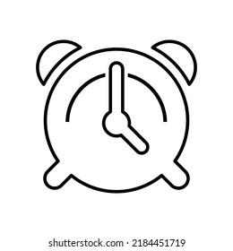 Icono de la línea de reloj de alarma. vector de contorno.